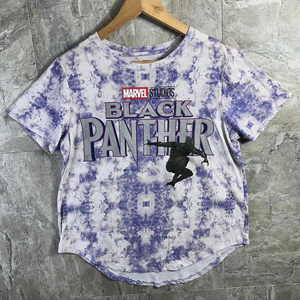 Marvel Studios Black Panther purple tie-dye cotton t-shirt‎ Woman's Size XL